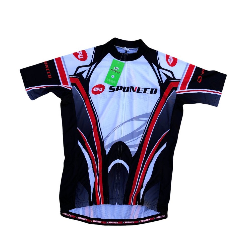 SPONEED Cycling Jersey Mens LARGE Brand New Full Zip Short Sleeve Bike Shirt Top